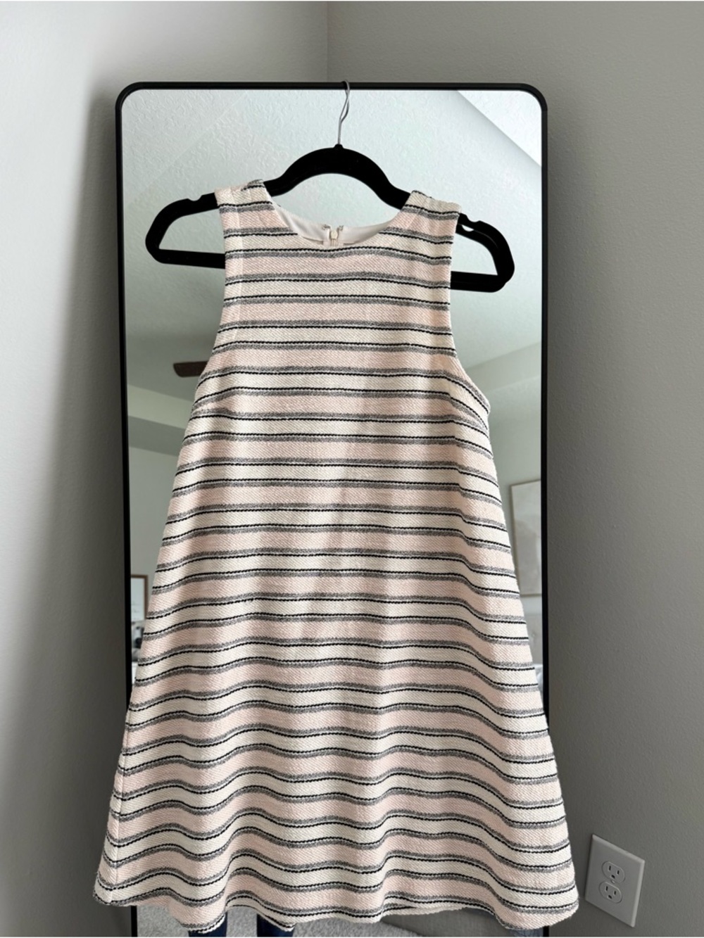 LOFT Striped Textured Shift Swing Dress